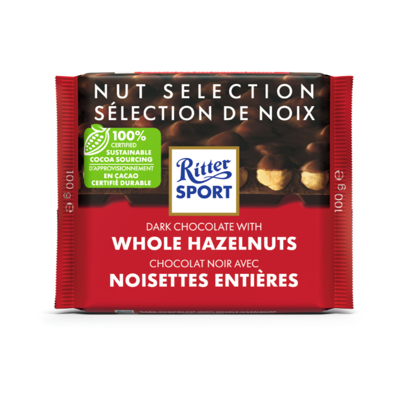 Ritter Sport - Dark Chocolate with Whole Hazelnuts - 100g