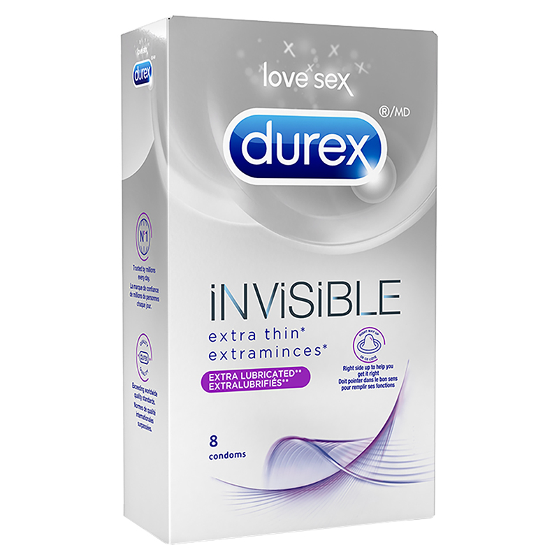 Durex Invisible Extra Thin Condoms - Extra Smooth - 8s