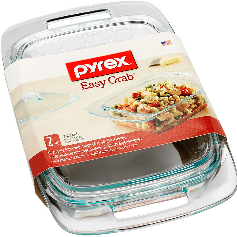Pyrex Easy Grab Bakeware with Lid - 2 piece - 1.9L