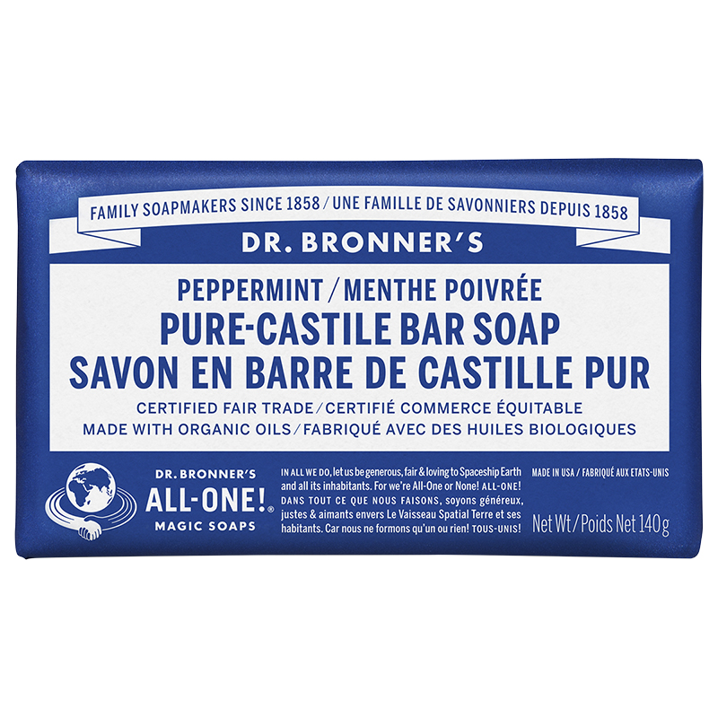 Dr. Bronner's Pure-Castile Bar Soap - Peppermint - 140g