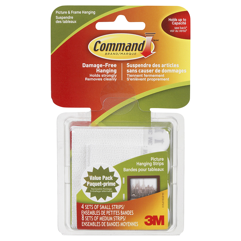 Command Small and Medium Picture Hanging Strips - White - 12 strips