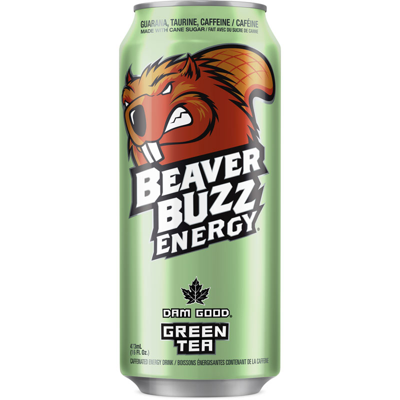 Beaver Buzz Energy Drink - Green Tea - 473ml