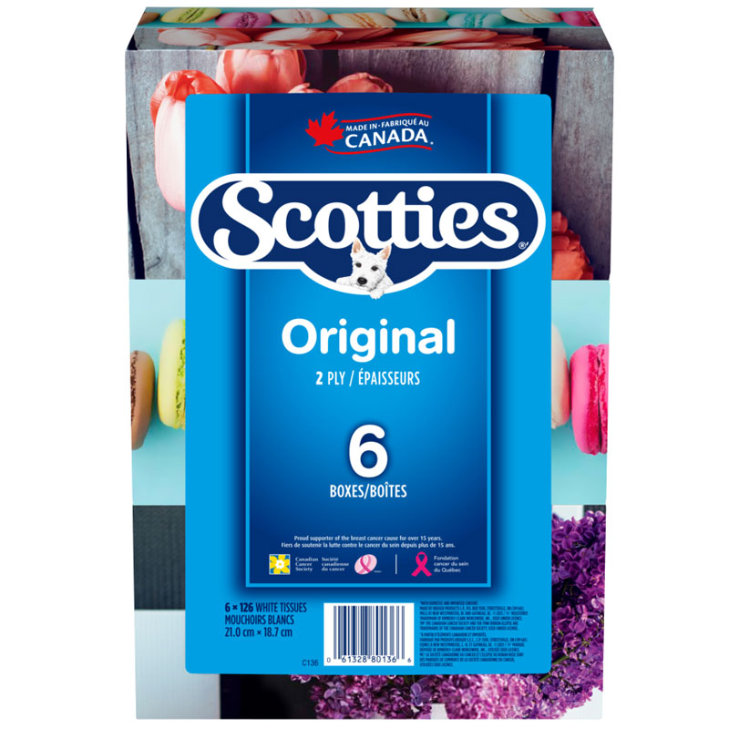 Scotties Original Multi Pack Facial Tissues - 6 x 126s