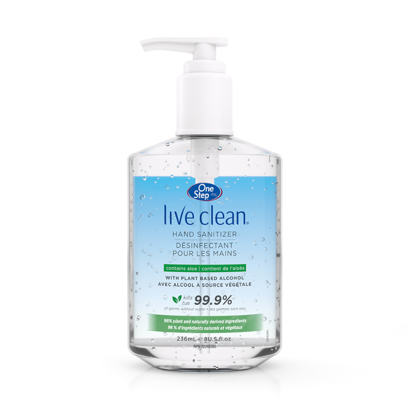 One Step Live Clean Hand Sanitizer with Pump - Aloe - 236ml
