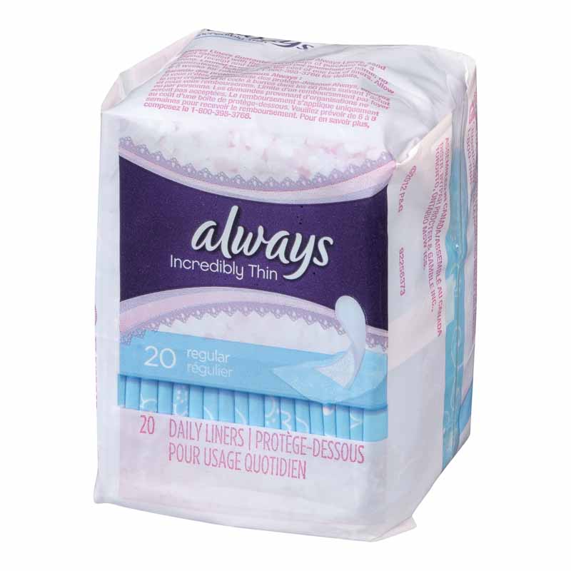 Always Thin Pantiliners - Unscented - 20s