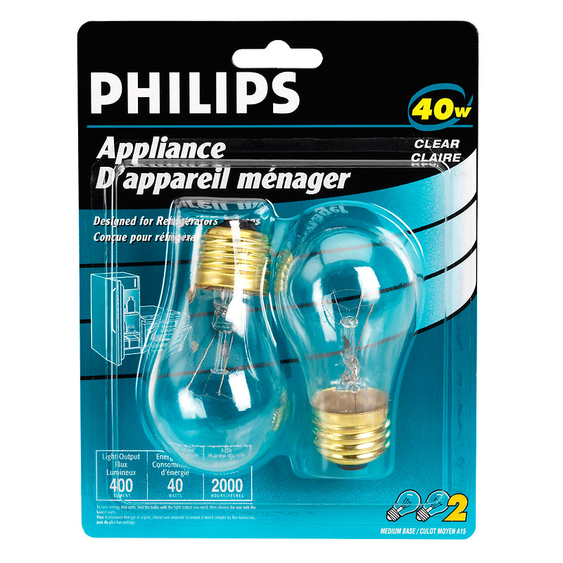 Philips 40W Appliance Light Bulbs - 2 pack - 208967