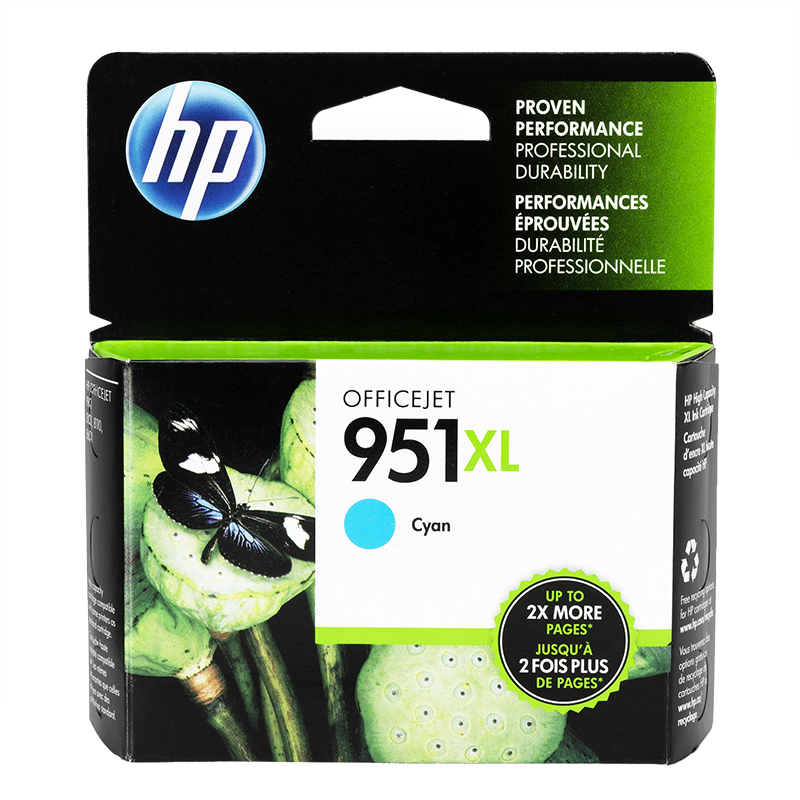 HP 951XL High Yield Officejet Ink Cartridge - Cyan - CN046AC#140