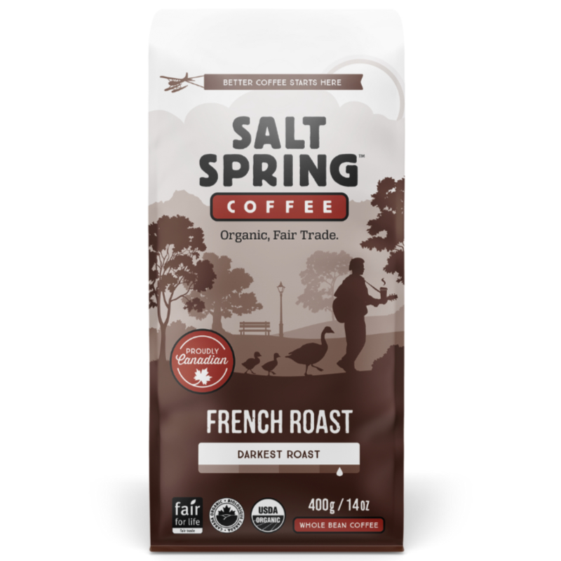 Salt Spring Coffee - French Roast Darkest Roast - Whole Bean - 400g