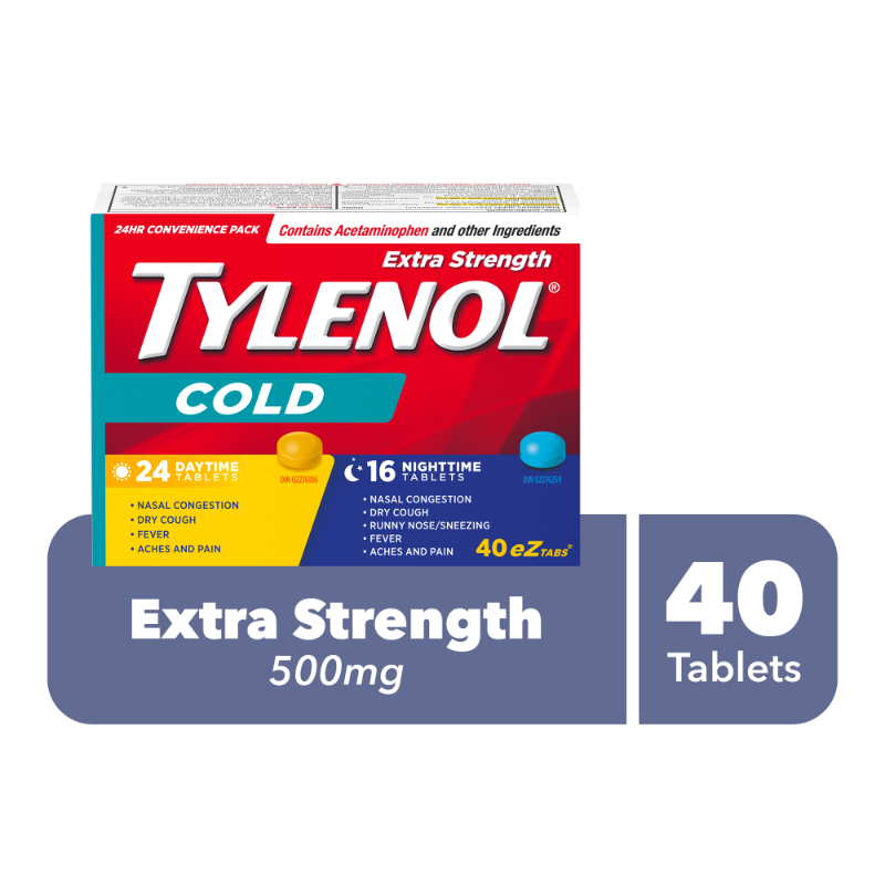 Tylenol* Cold Daytime & Nighttime Eztabs - Extra Strength - 40s   
