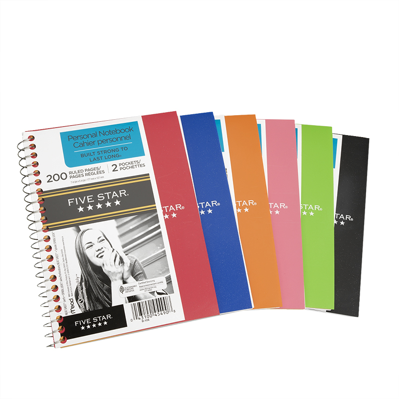 Mead Five Star One Subject Notebook - 200 pages - Assorted Colours