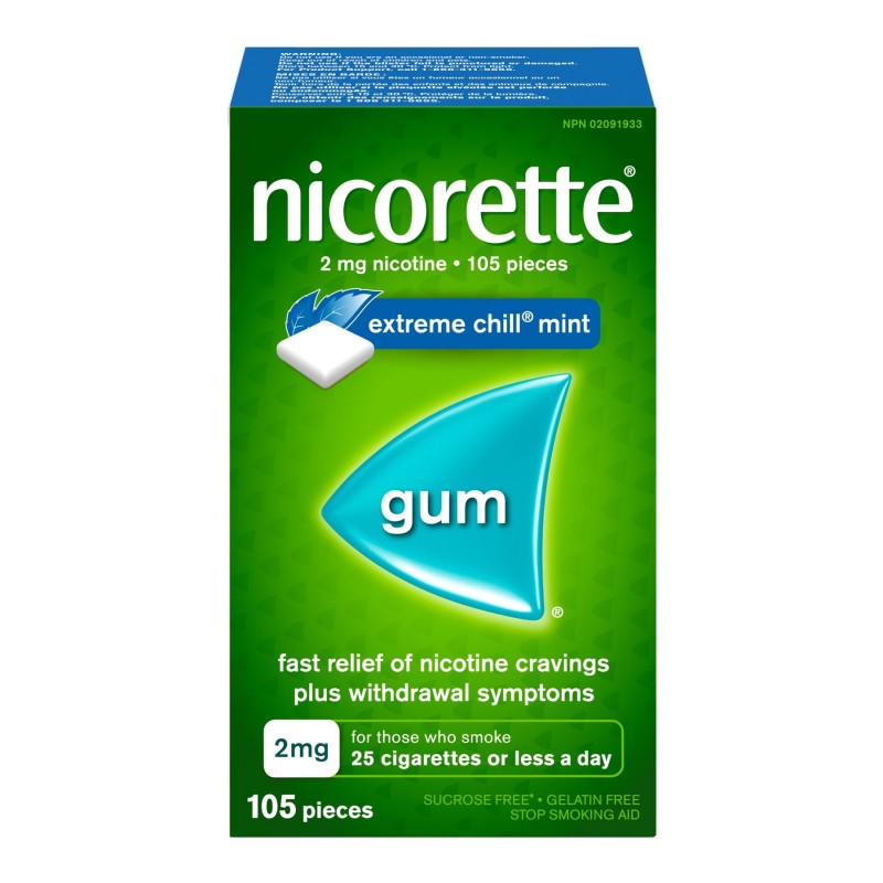 NICORETTE Nicotine Gums - 2mg - Extreme Chill Mint - 105's