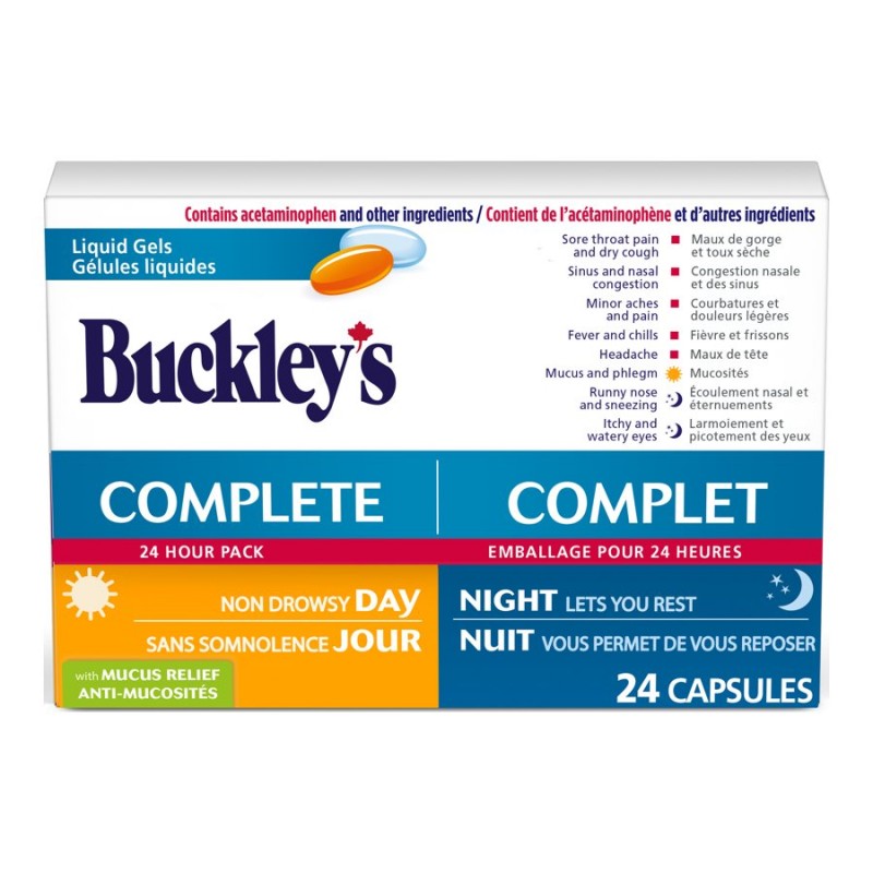 Buckley's Complete + Mucus Relief Day/Night Liquid Gel Capsules - 24's
