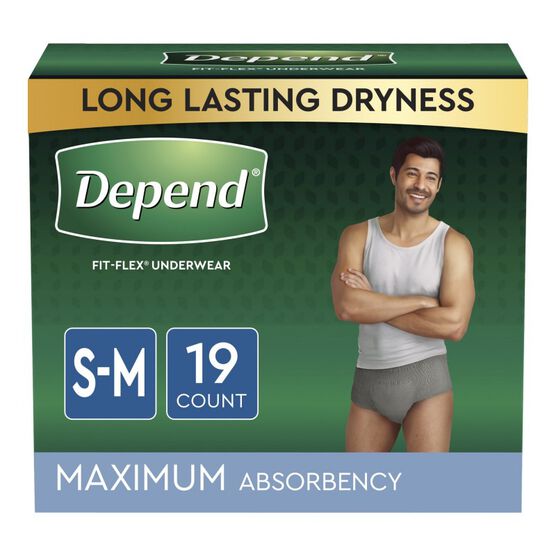 Depend Underwear for Men - Super Plus Absorbency - Small/Medium - 19's ...