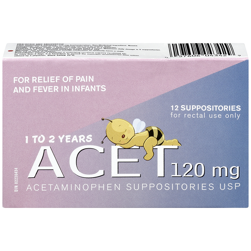 Acet 120mg Child Suppositories - 12's