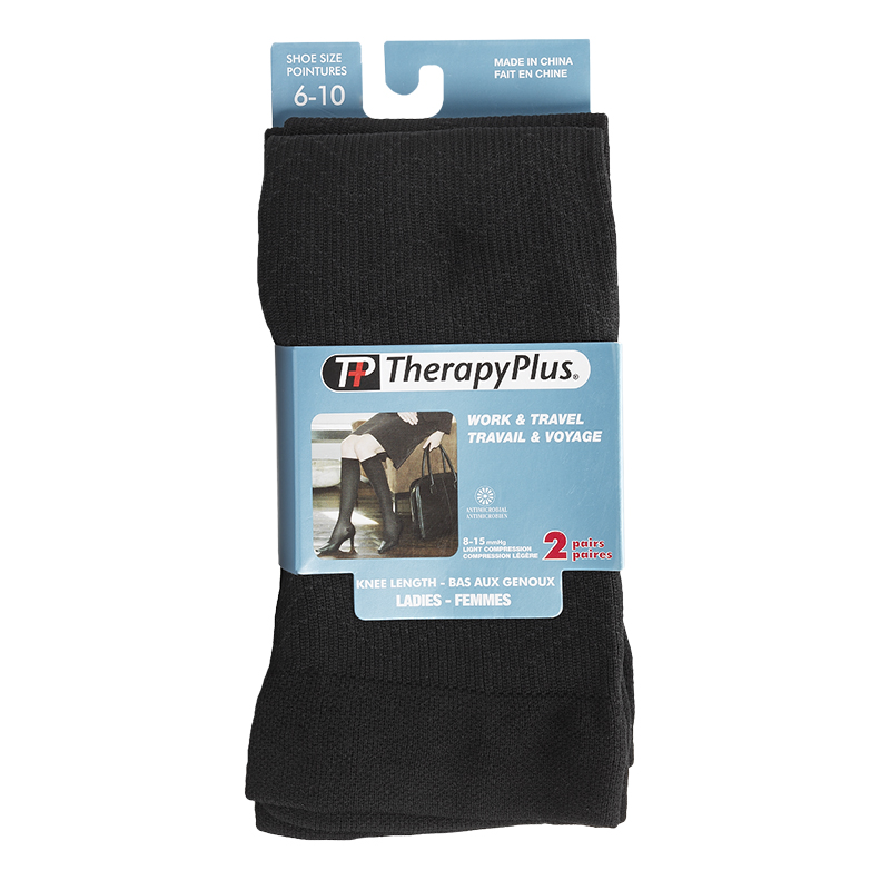 Therapy Plus Ladies Trouser Socks - Chevron Pattern - 2 Pair | London Drugs