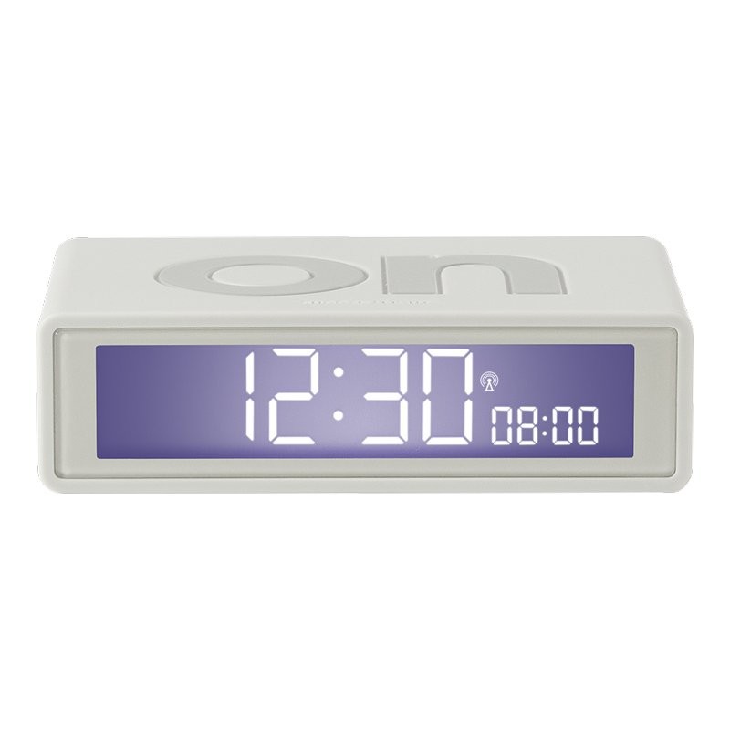 Lexon Flip + Radio-Controlled Reversible LCD Alarm Clock - White - LR150W9