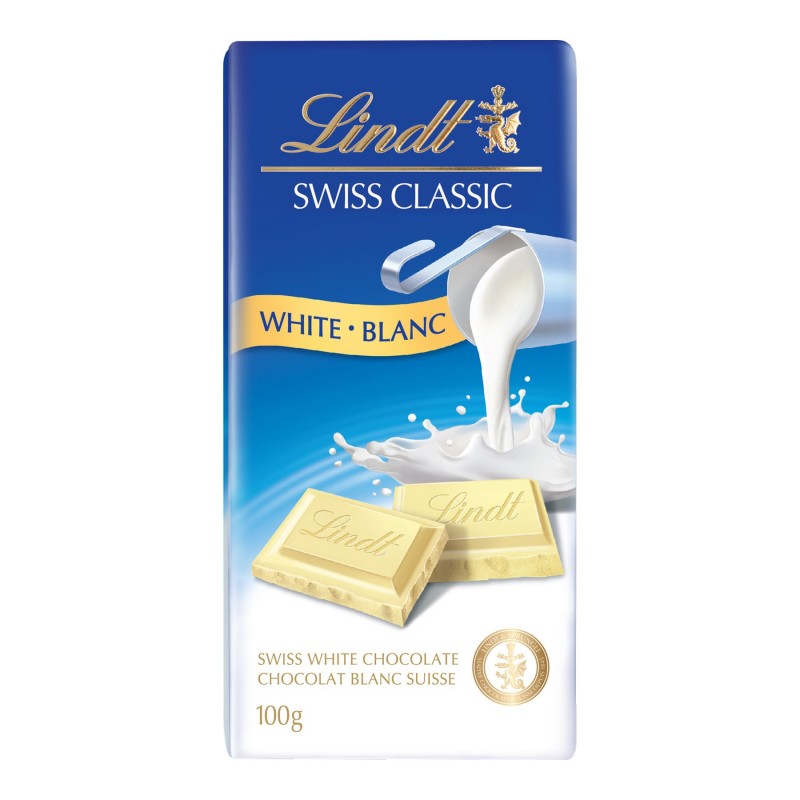 Lindt Swiss Classic White Chocolate Bar - 100g