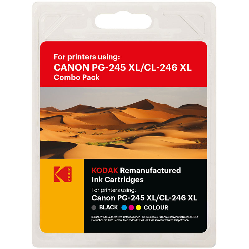 Kodak Remanufactured PG-245XL/CL-246 XL Ink Cartridges - Black/Colour - 185C024517