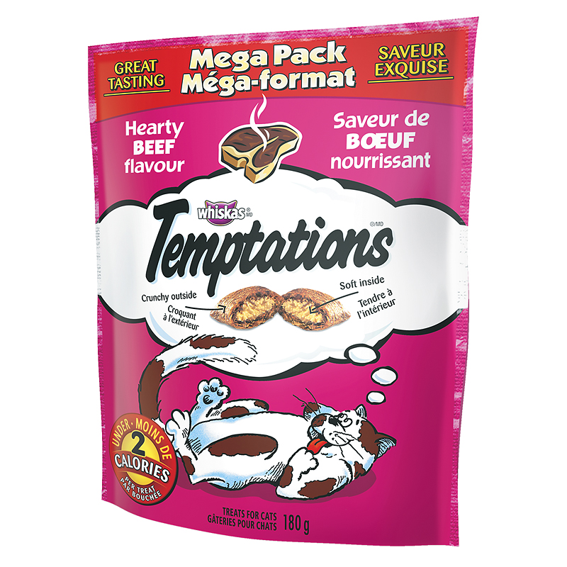 Whiskas Temptations Mega Pack - Hearty Beef - 180g