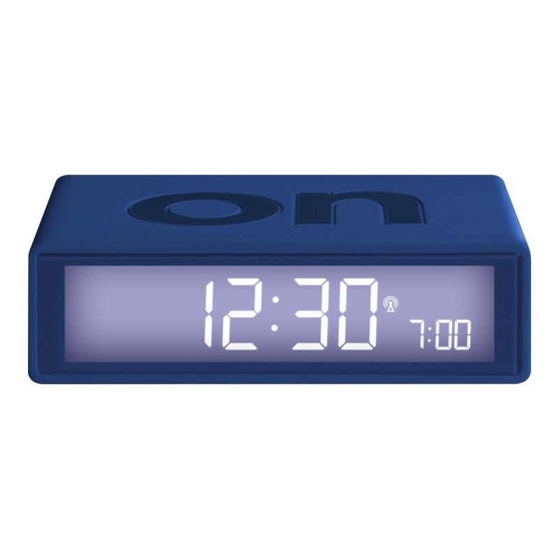 Lexon Flip+ Radio-Controlled Reversible LCD Alarm Clock - Dark Blue - LR150DB9
