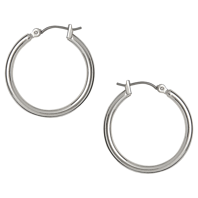 Nine West Click-It Hoop Earrings - Silver