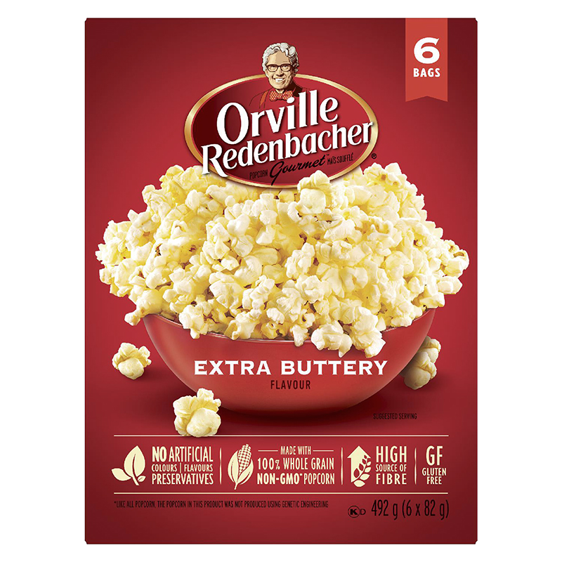 Orville Microwave Popcorn - Extra Buttery - 6 pack
