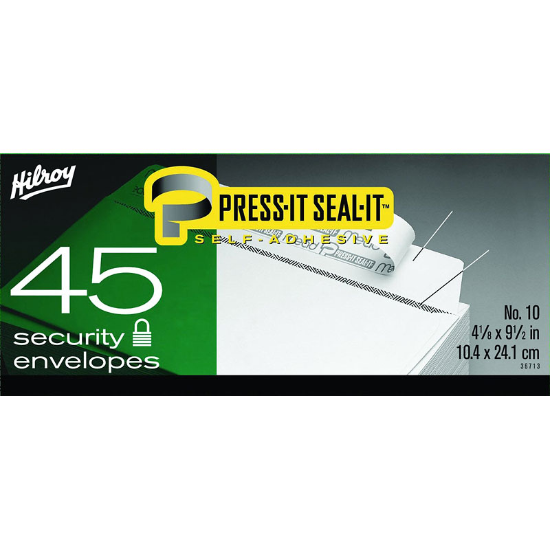 Hilroy Press-It Seal-It No.10 Security Envelopes - 45 Pack