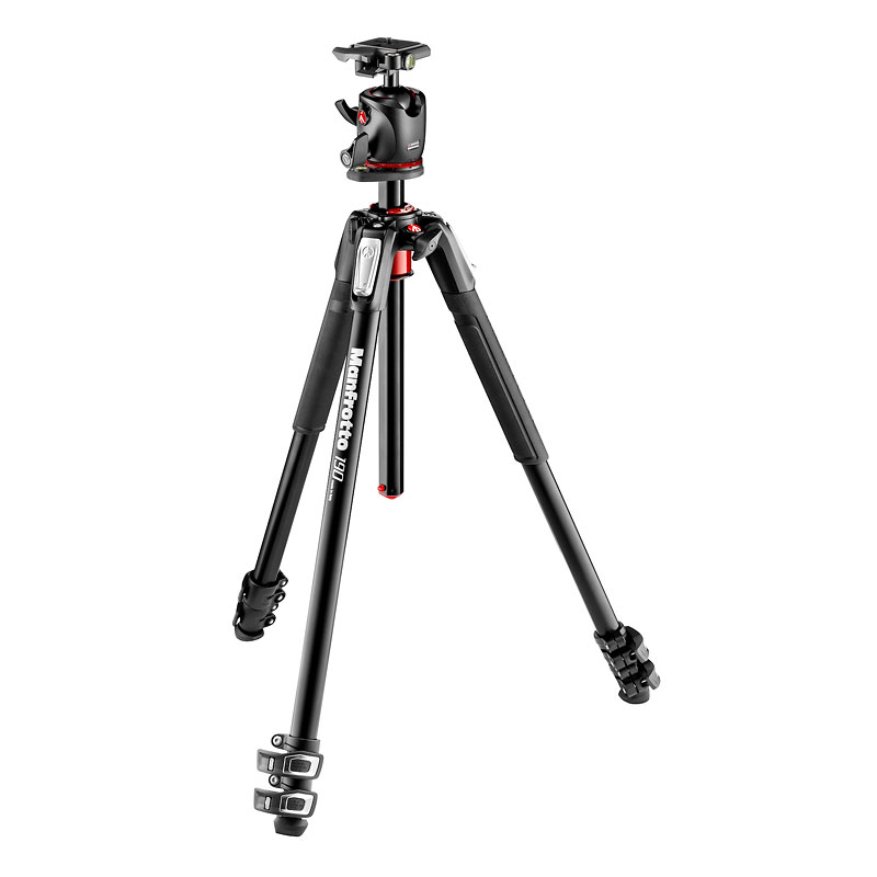 Manfrotto 190 Aluminum 3 Section Tripod with XPRO Ball Head + 200PL plate - MK190P3BH2