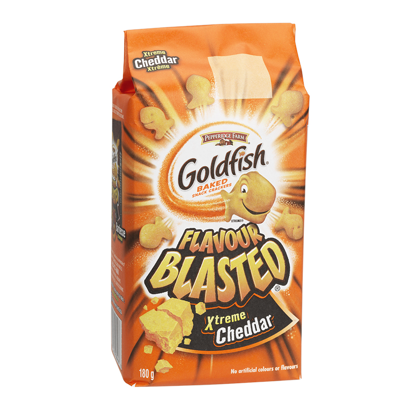 Pepperidge Farm Goldfish Crackers - Extreme Cheddar - 180g. 