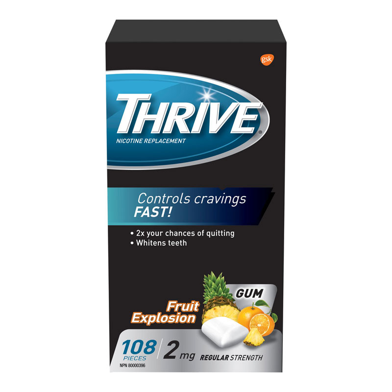 Thrive 2mg Stop Smoking Aid Gum - Fruit Xplosion - 108s