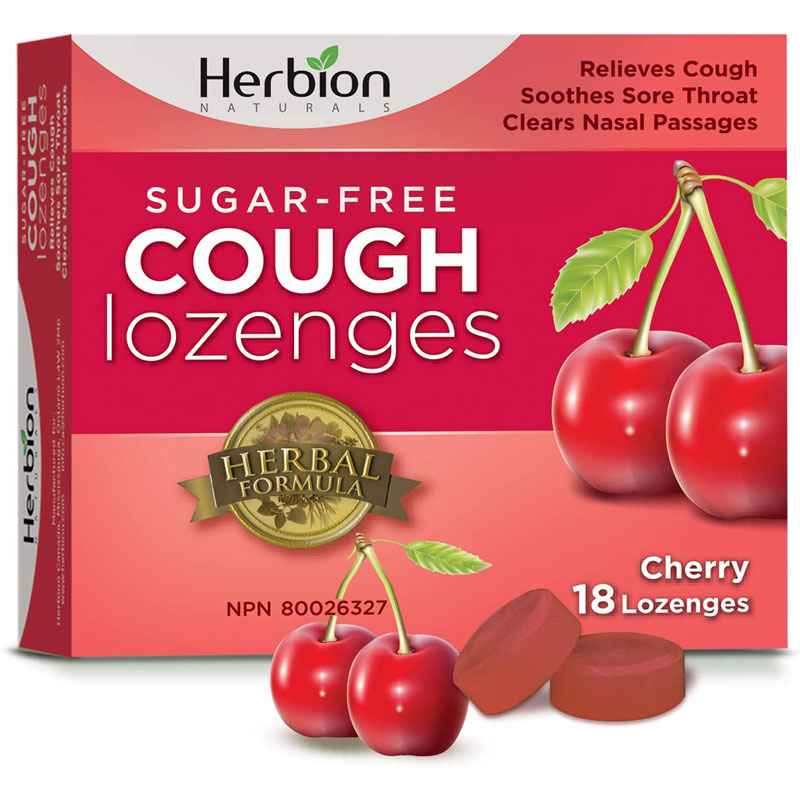 Herbion Naturals Sugar-Free Cough Lozenges - Natural Cherry Flavour - 18s