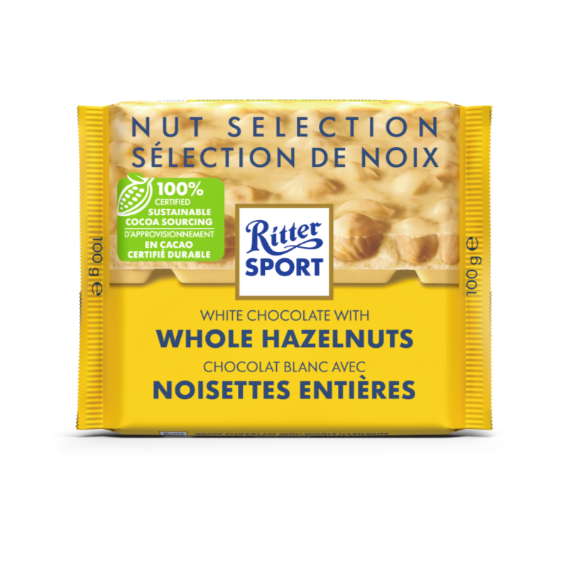 Ritter Sport - White Chocolate with Whole Hazelnuts - 100g