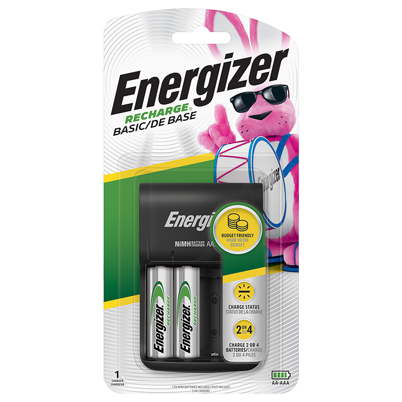 Energizer NiMH Basic Charger with 2AA NiMH Batteries - CHVCWB2