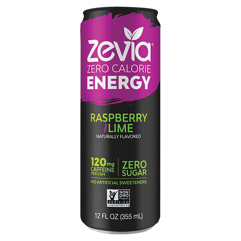 Zevia Energy Drink - Raspberry Lime - 355ml