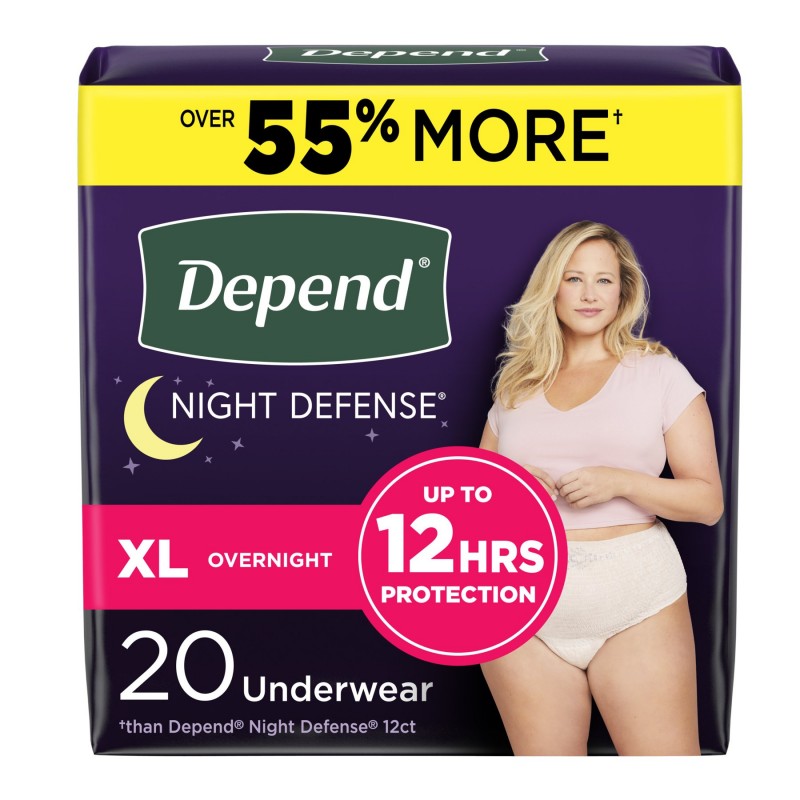 Depend Fresh Protection Night Defense Incontinence Underwear for Women