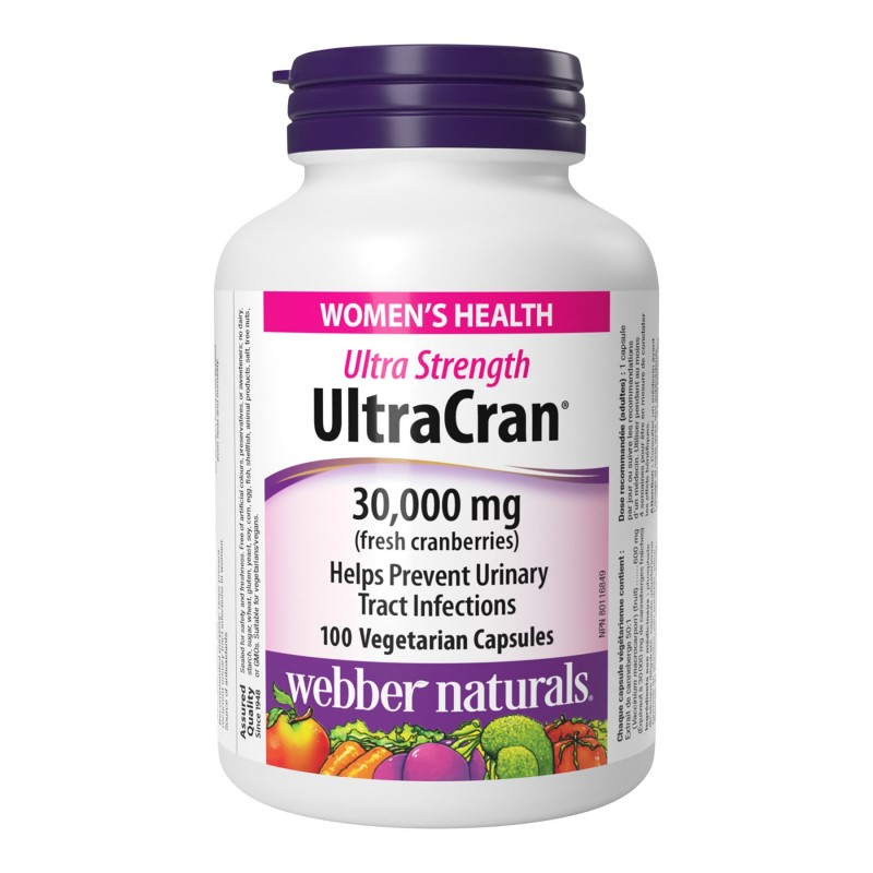 Webber Naturals Ultra Strength UltraCran Cranberry Vegetarian Capsules - 30000mg - 100's