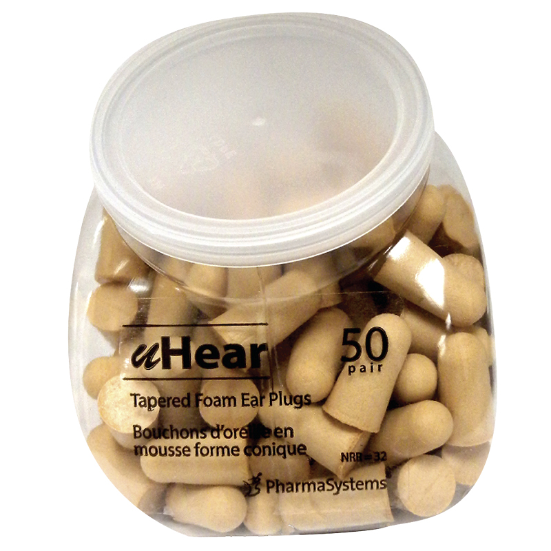 PharmaSystems Tapered Soft-Foam Ear Plugs Value-Pack - Tan - 50 pairs
