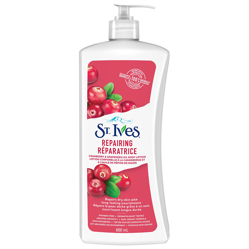 St. Ives Repairing Body Lotion - Cranberry Seed &amp; Grape Seed Oil - 600ml