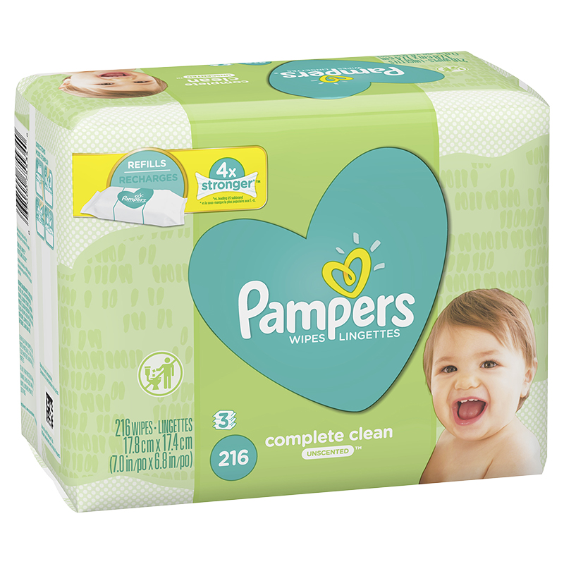 Pampers Wipes Complete Clean - Unscented - 216's
