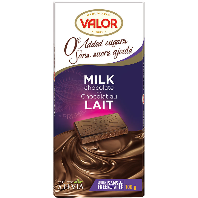 Valor Milk Chocolate - No Sugar Added - 100g