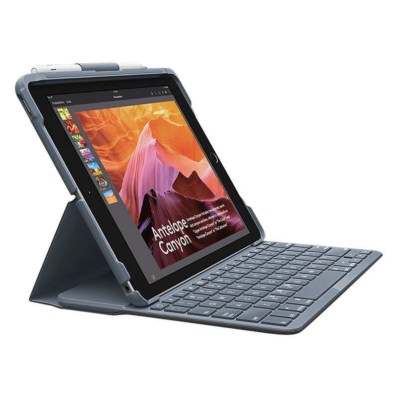 Logitech Slim Folio Keyboard Case for iPad - Black - 920-009017