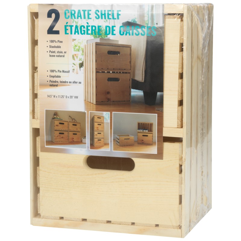 2 Crate Drawer Storage Unit - 20X14.5X11.5cm