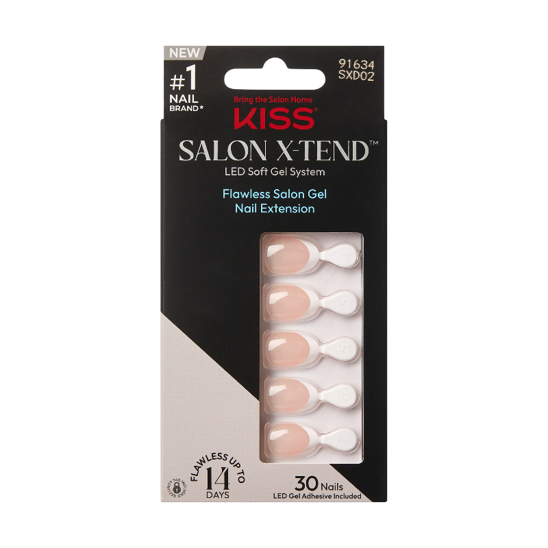 Kiss Salon X-Tend LED Soft Gel System False Sculpted Nail Kit - Nonsense - 30s