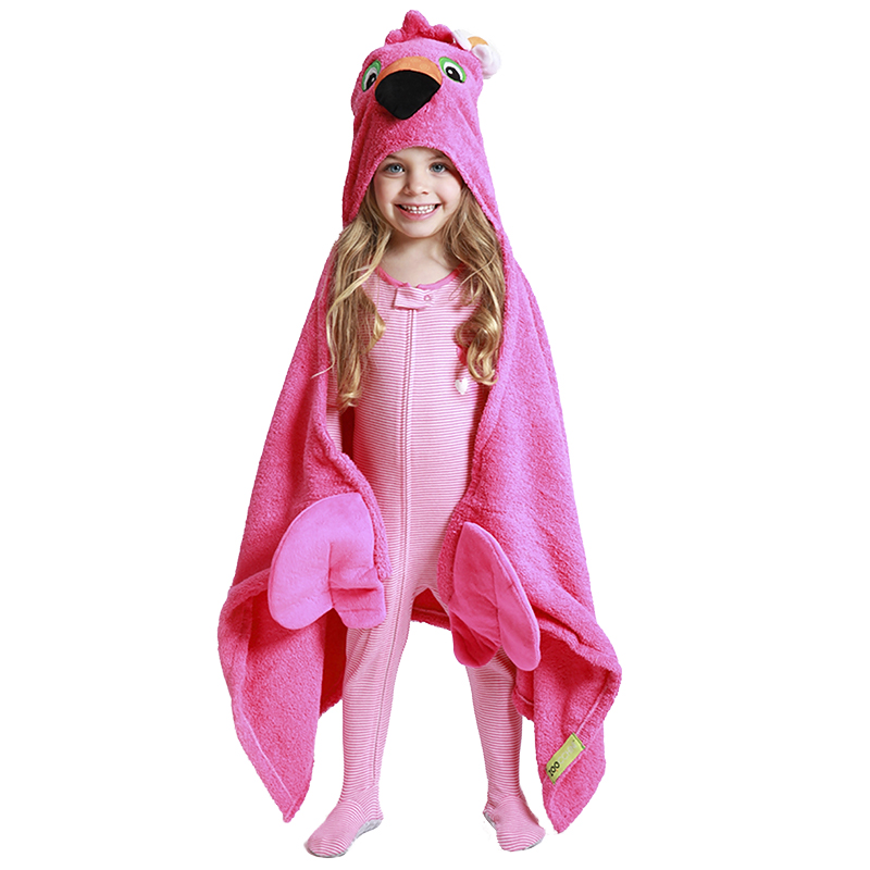 Zoocchini Toddler Hooded Towel - Franny the Flamingo - ZOO013