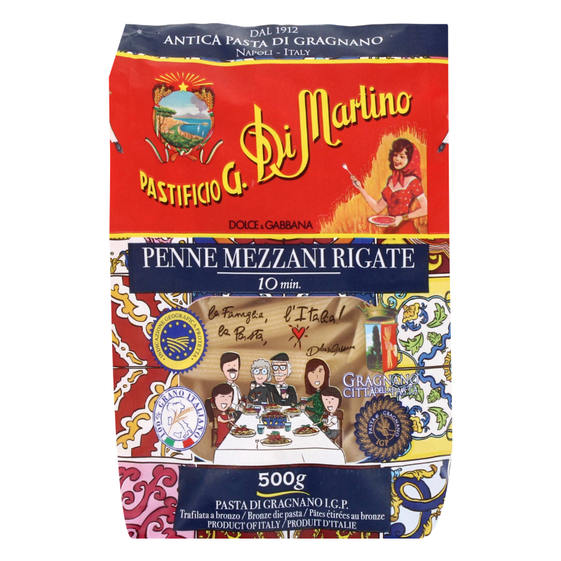 Pastificio G. Dimartino Pasta - Penne Mezzani Rigate - 500g