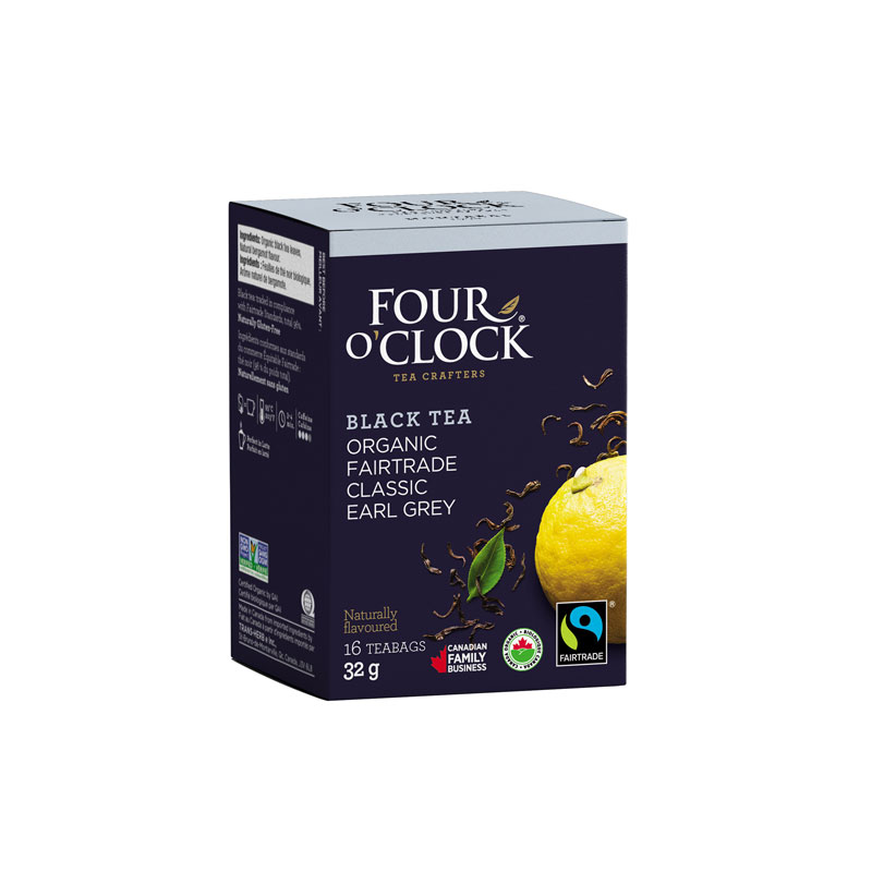 Four O'Clock Organic Fairtrade Classic Earl Grey Black Tea - 16s