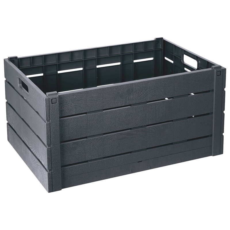 Strata Storage Crate in a Wood Grain Effect - Grey