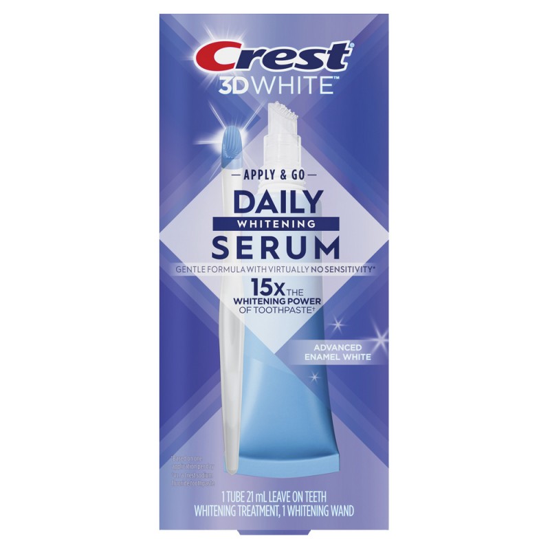 Crest 3D White Apply & Go Daily Whitening Serum - 15X The Whitening Power  of Toothpaste - 21ml