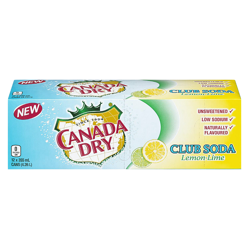 Canada Dry Sparkling Seltzer Water - Lemon Lime - 12X355Ml