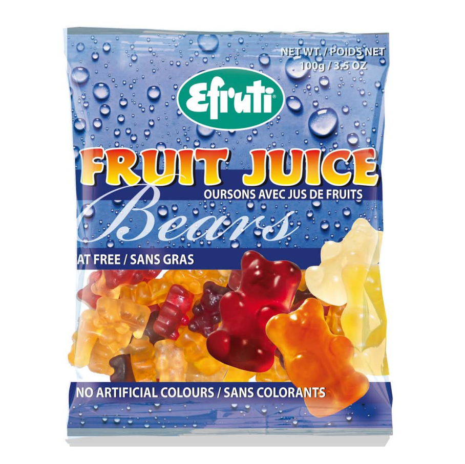 Efruti Gummi-Sweets Fruit Juice Bears - 100g